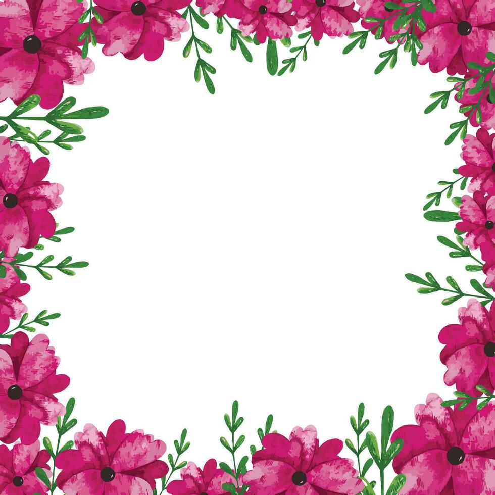 rosado acuarela flores marco. modelo para salvar el fecha tarjetas, invitaciones, pancartas, saludo tarjetas, amor letras vector