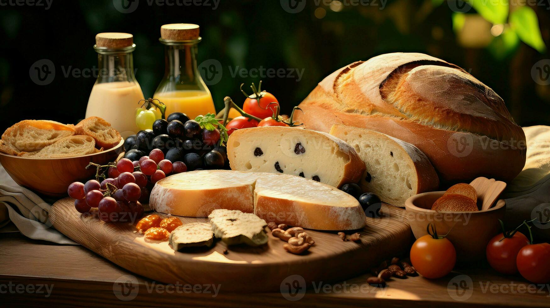 AI generated loaf bread picnic food photo