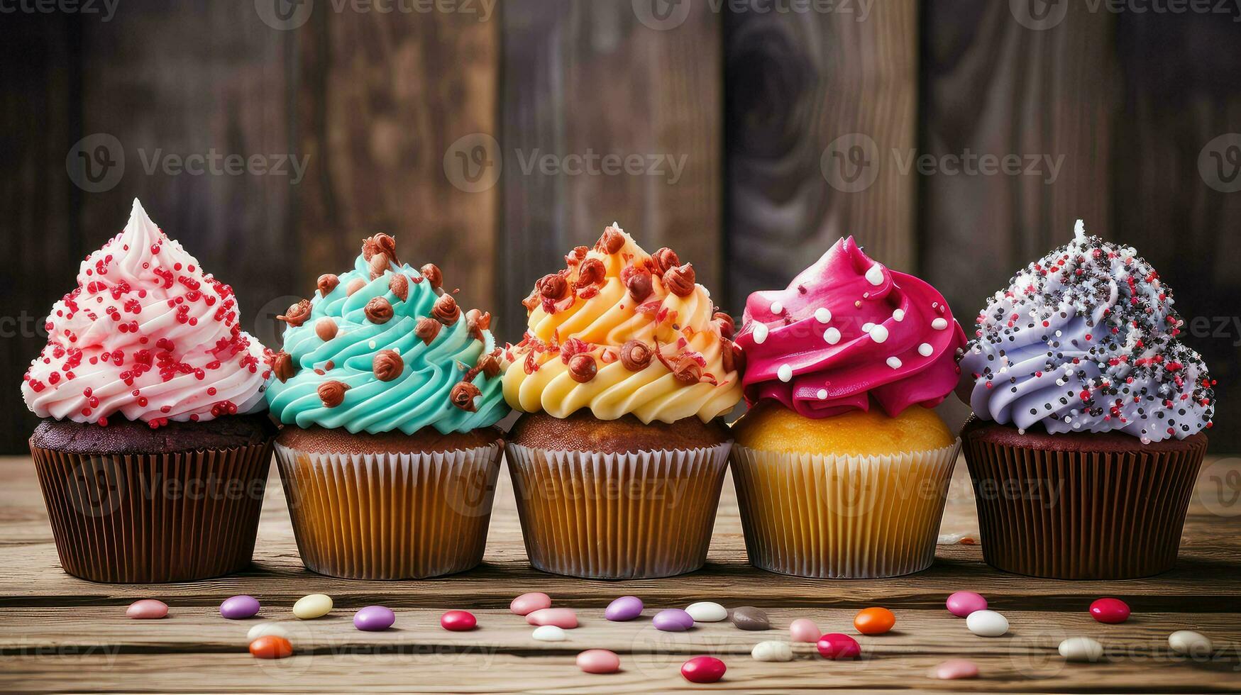 AI generated treat confectionery cupcake food photo