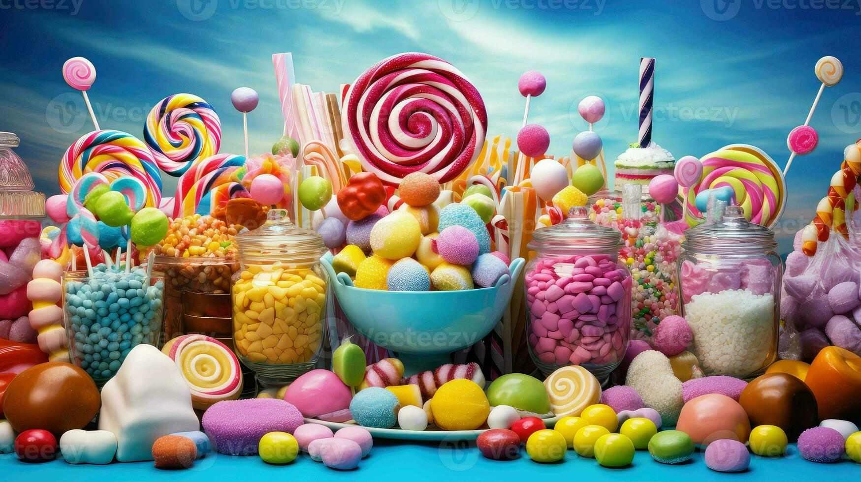 AI generated lollipops delicious candy food photo