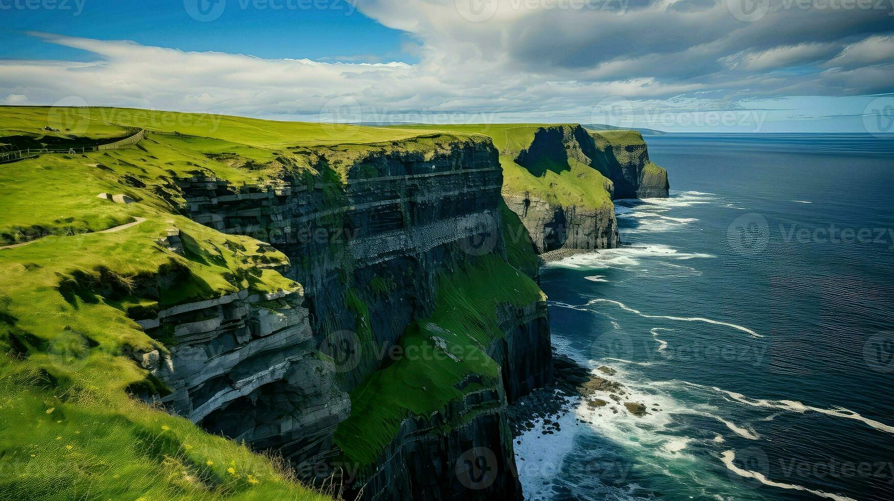 ai generado olas mar acantilados paisaje foto