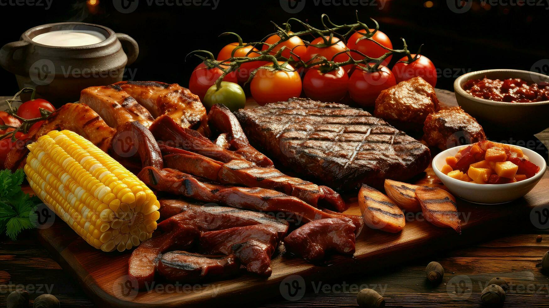 ai generado falda cocido barbacoa comida foto