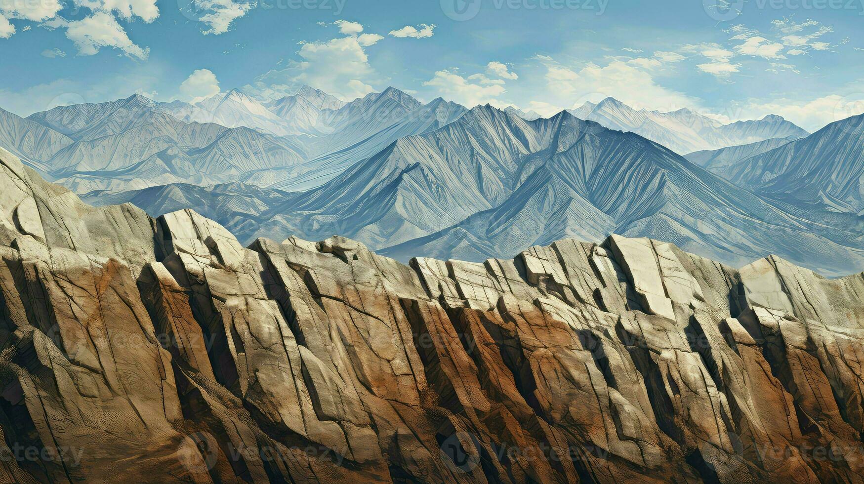 AI generated rift fault block mountains photo