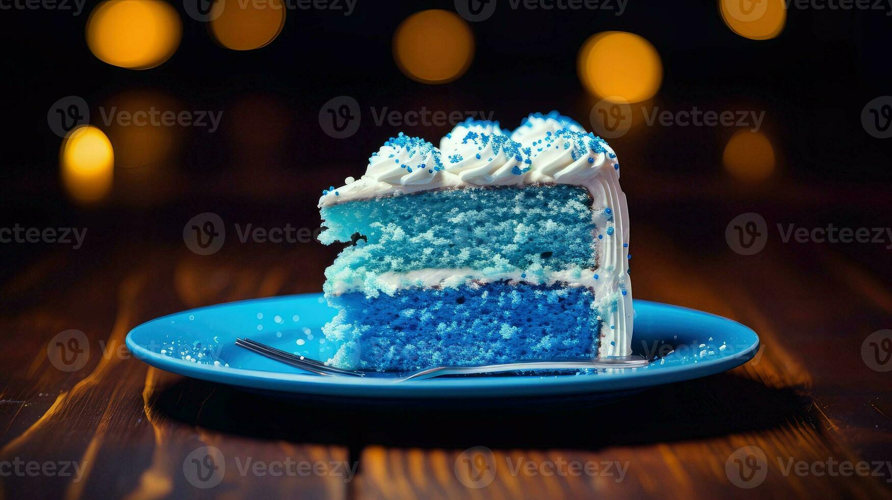 AI generated dessert blue cake food photo