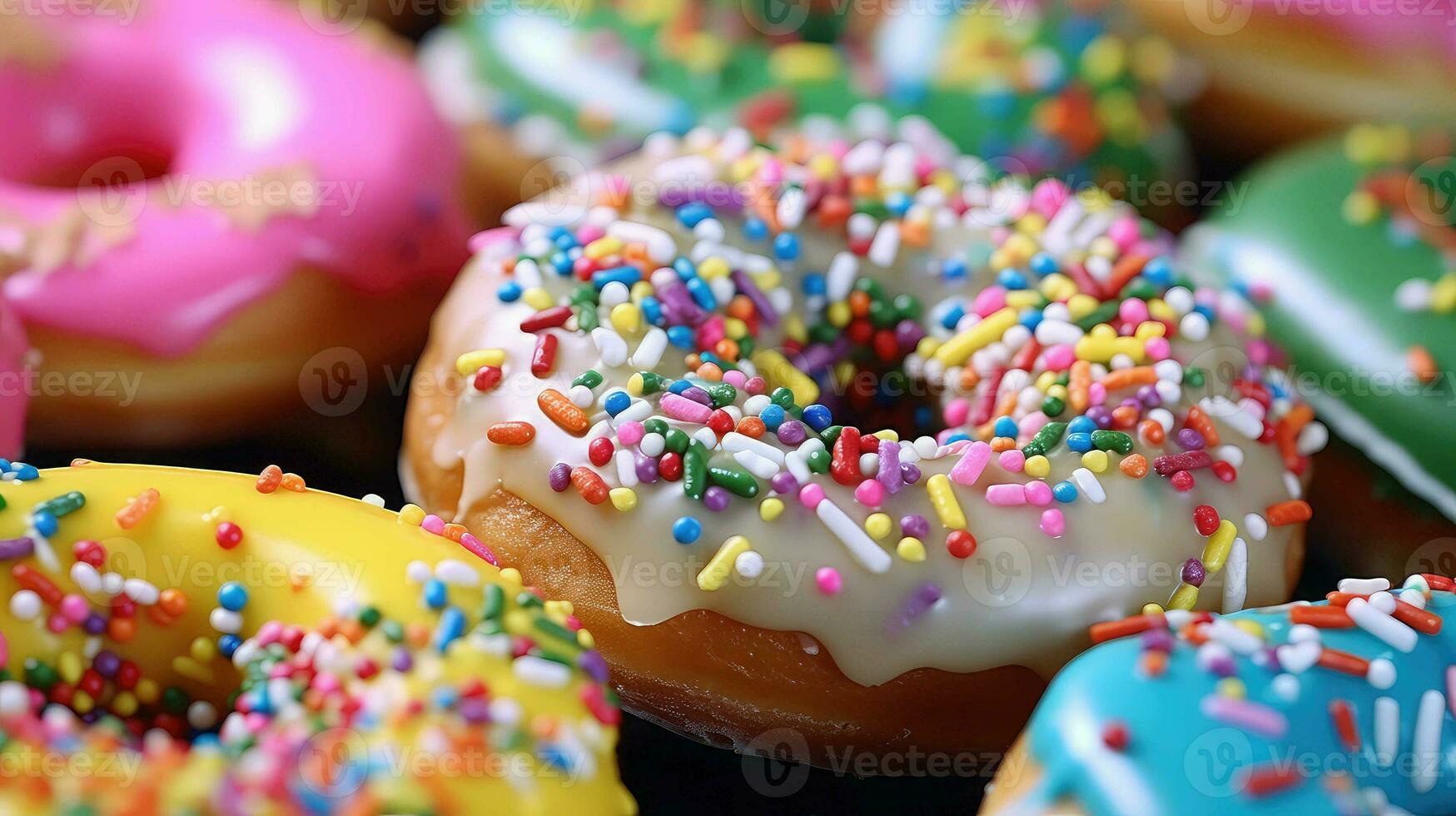 AI generated icing unhealthy donut food photo