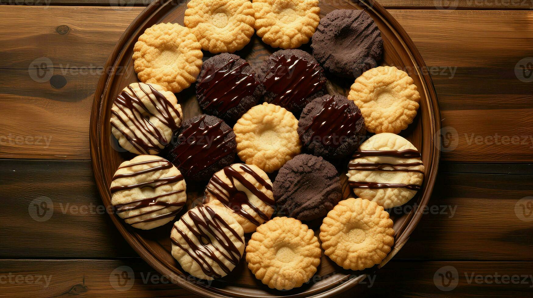 ai generado horneado dulce galletas comida foto