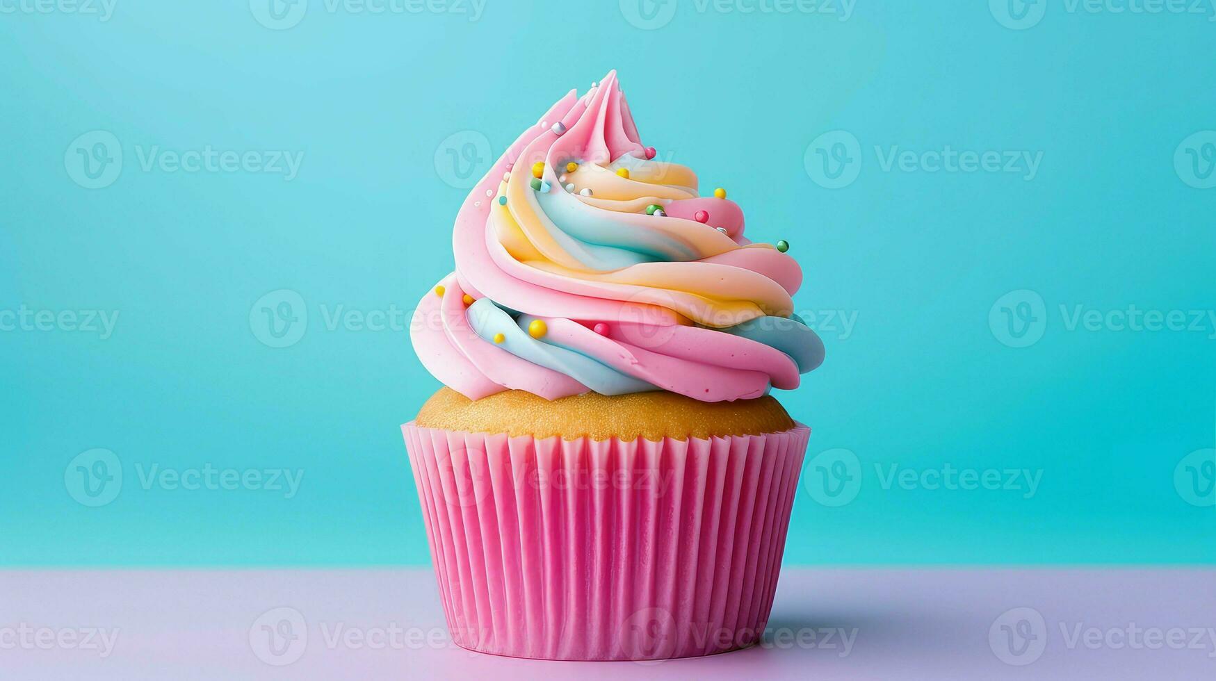 AI generated dessert color cupcake food photo