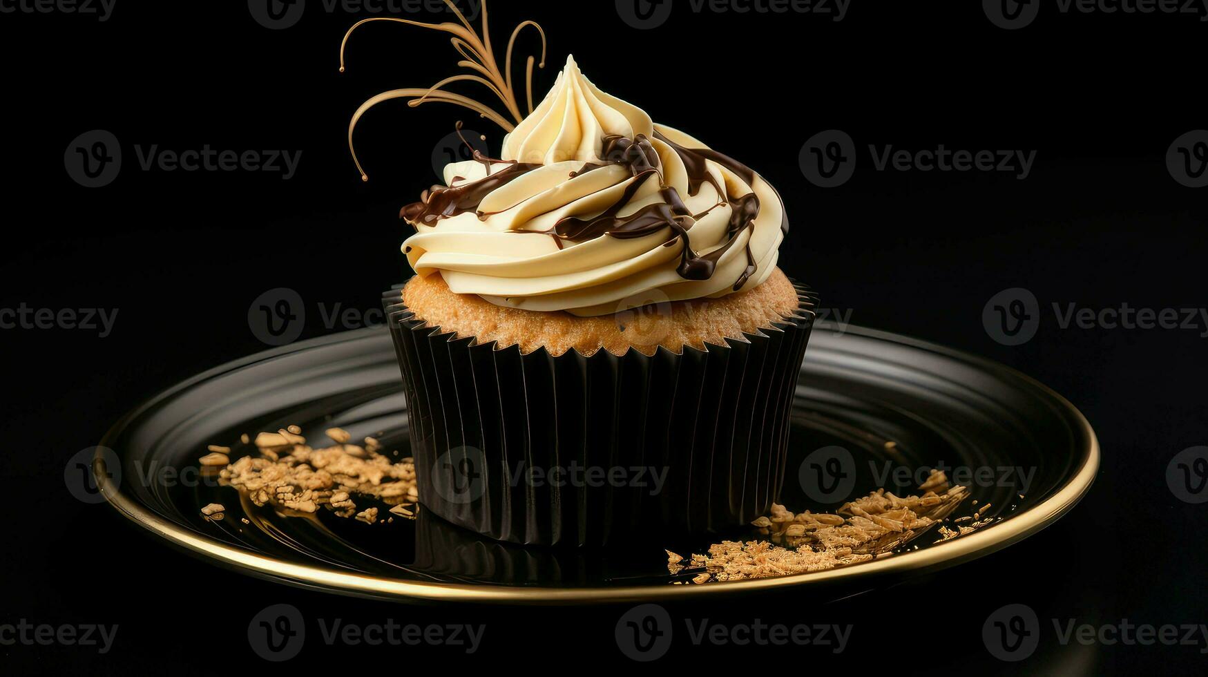 AI generated sweet isolated cupcake food photo