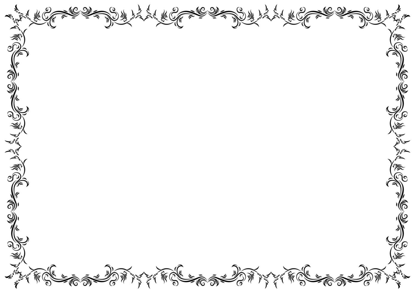 Vintage frame and border ornament. Classic swirl divider filigree. Hand drawn illustration. Element for decorative frame, template, document, new year greeting card, invitation, certificate. photo