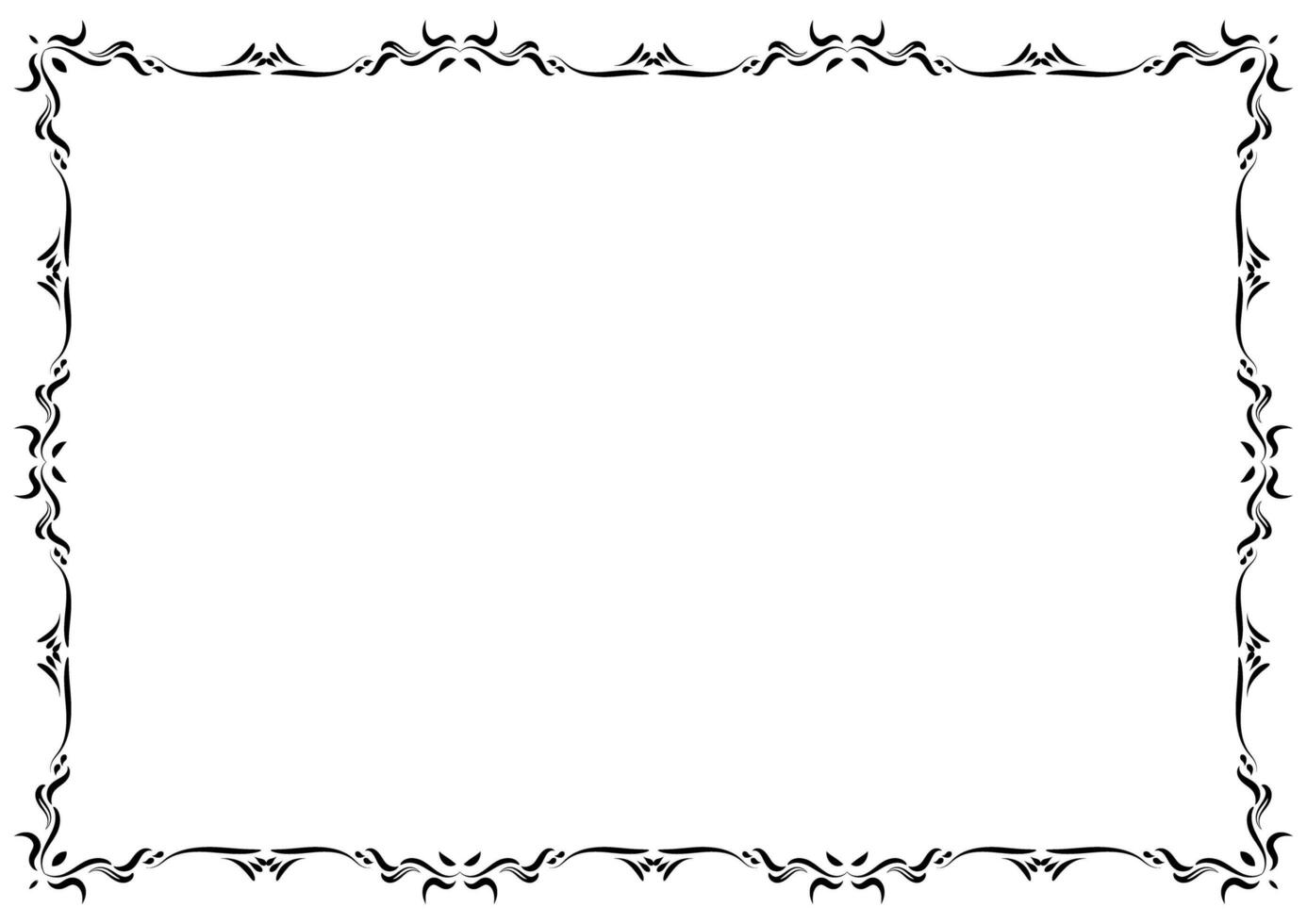 Vintage frame and border ornament. Classic swirl divider filigree. Hand drawn illustration. Element for decorative frame, template, document, new year greeting card, invitation, certificate. photo
