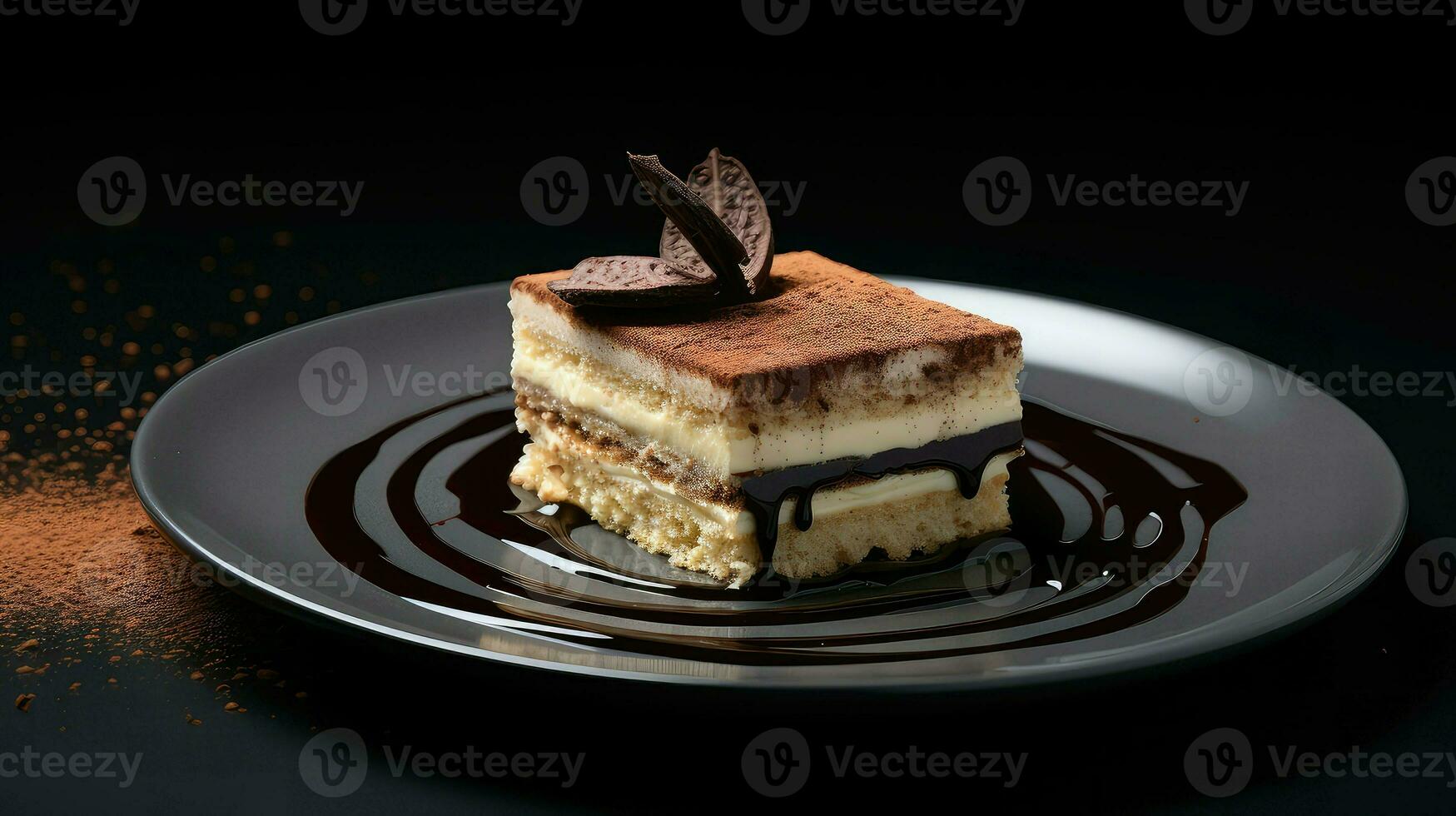 AI generated creamy piece tiramisu food photo