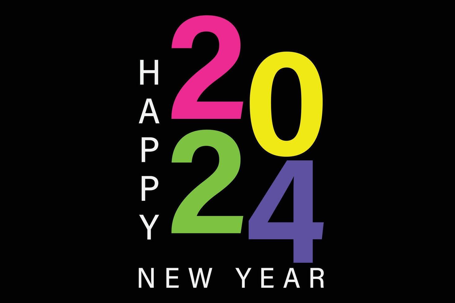 Happy New Year 2024 T-Shirt Design vector