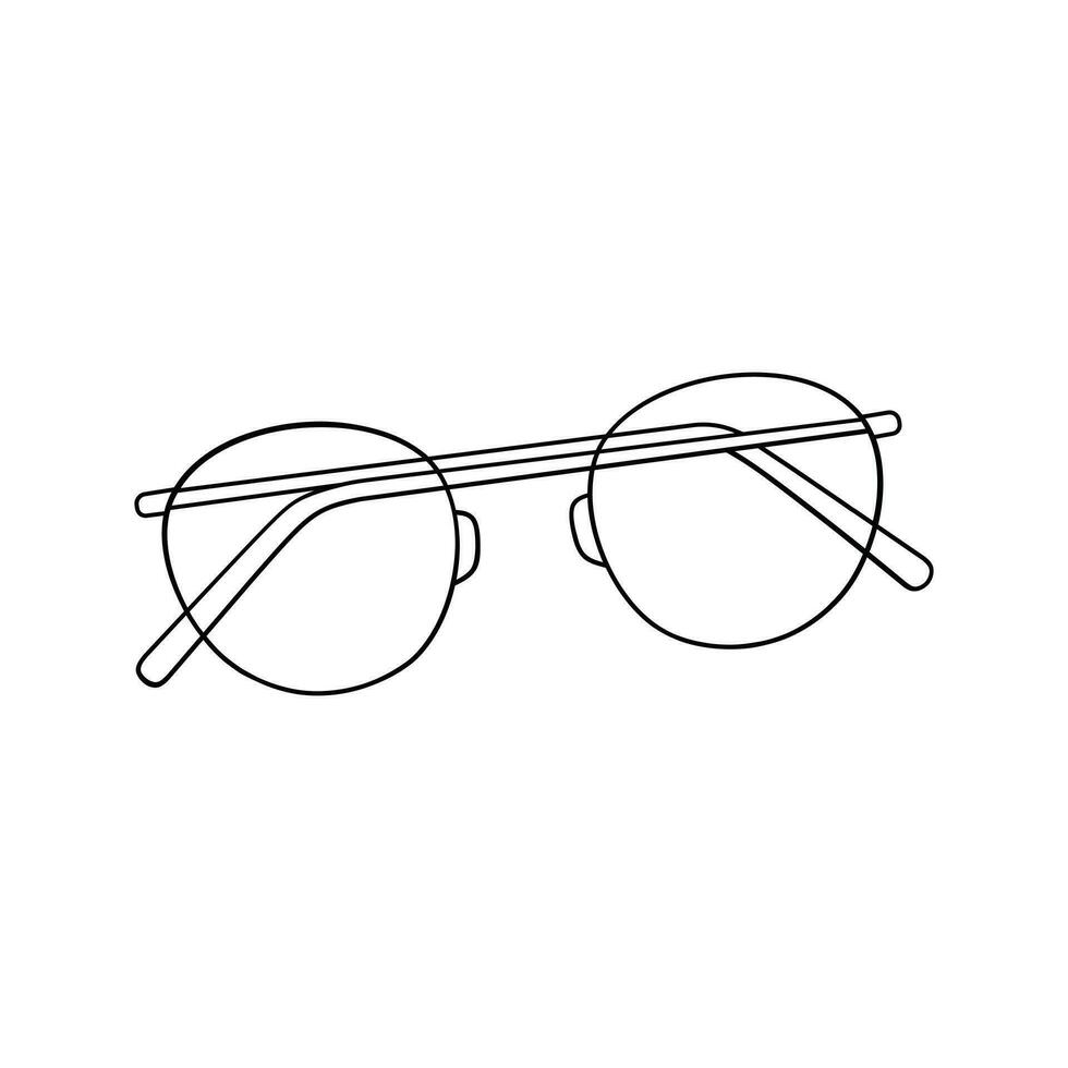 mano dibujado niños dibujo dibujos animados vector ilustración elegante lentes icono aislado en blanco