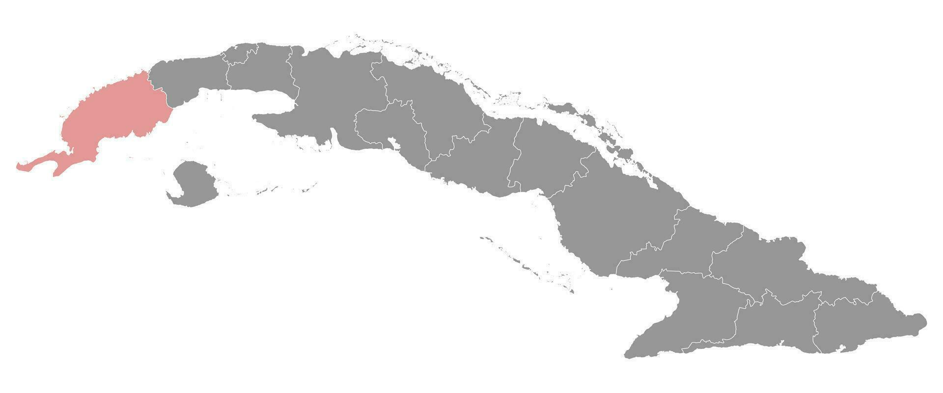 pinar del rio provincia mapa, administrativo división de Cuba. vector ilustración.