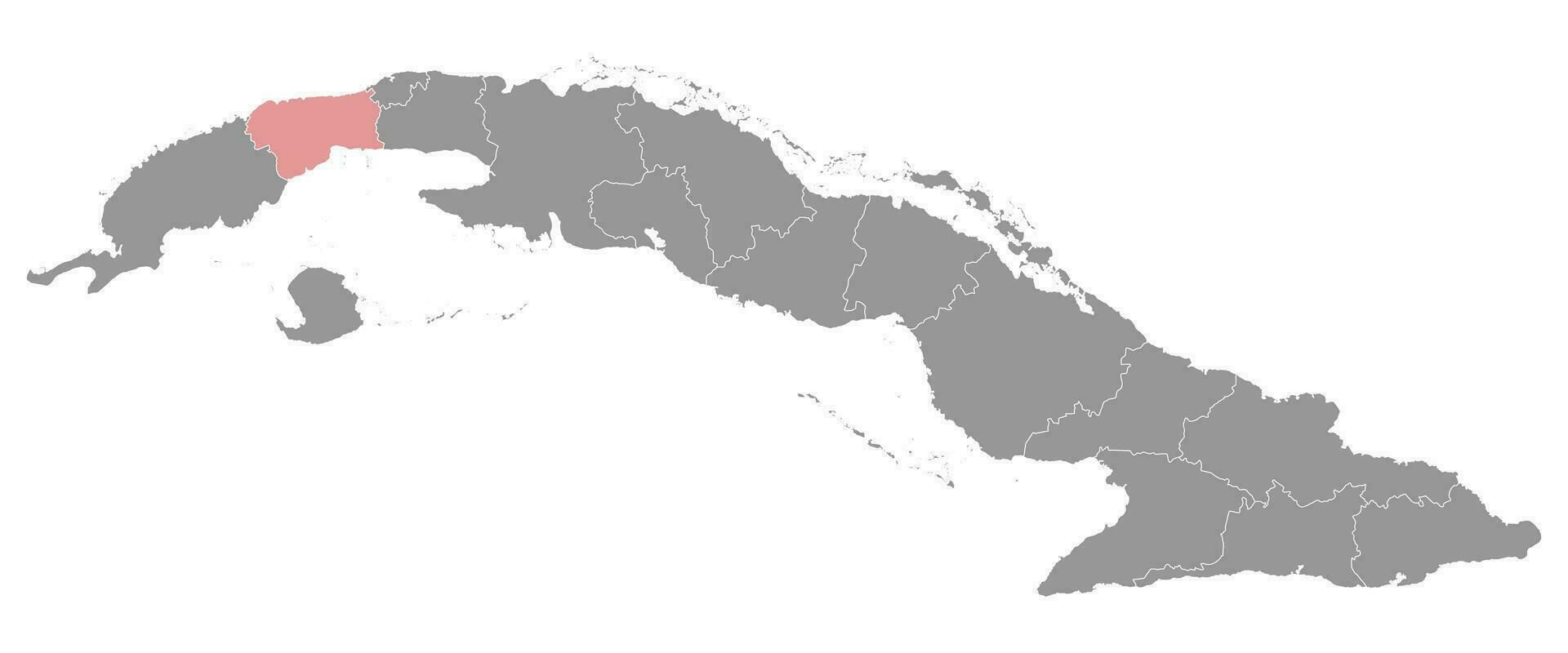 Artemisa province map, administrative division of Cuba. Vector illustration.