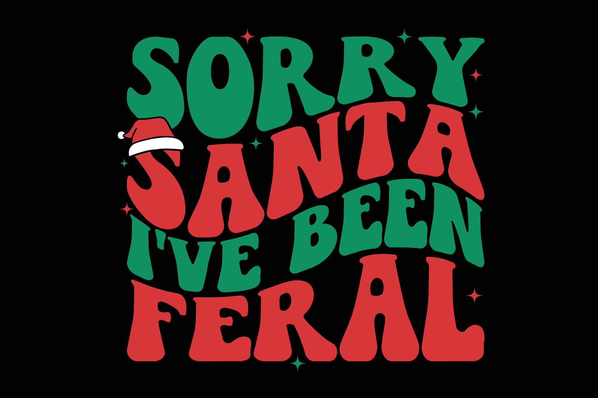 Sorry Santa I've Been Feral Christmas TShirt Design 36036965 Vector