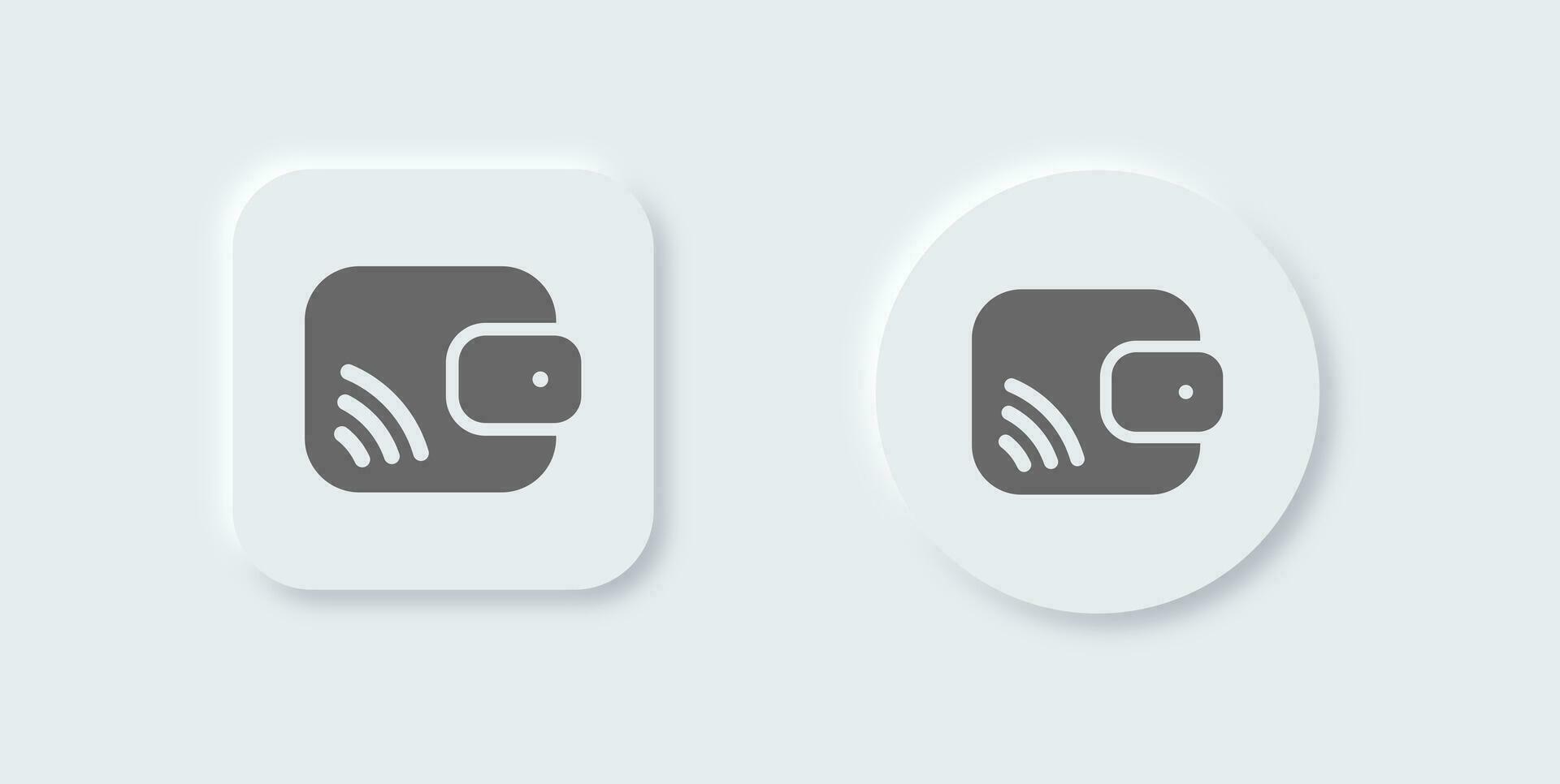 Smart pay solid icon in neomorphic design style. Online payment signs vector illustration.
