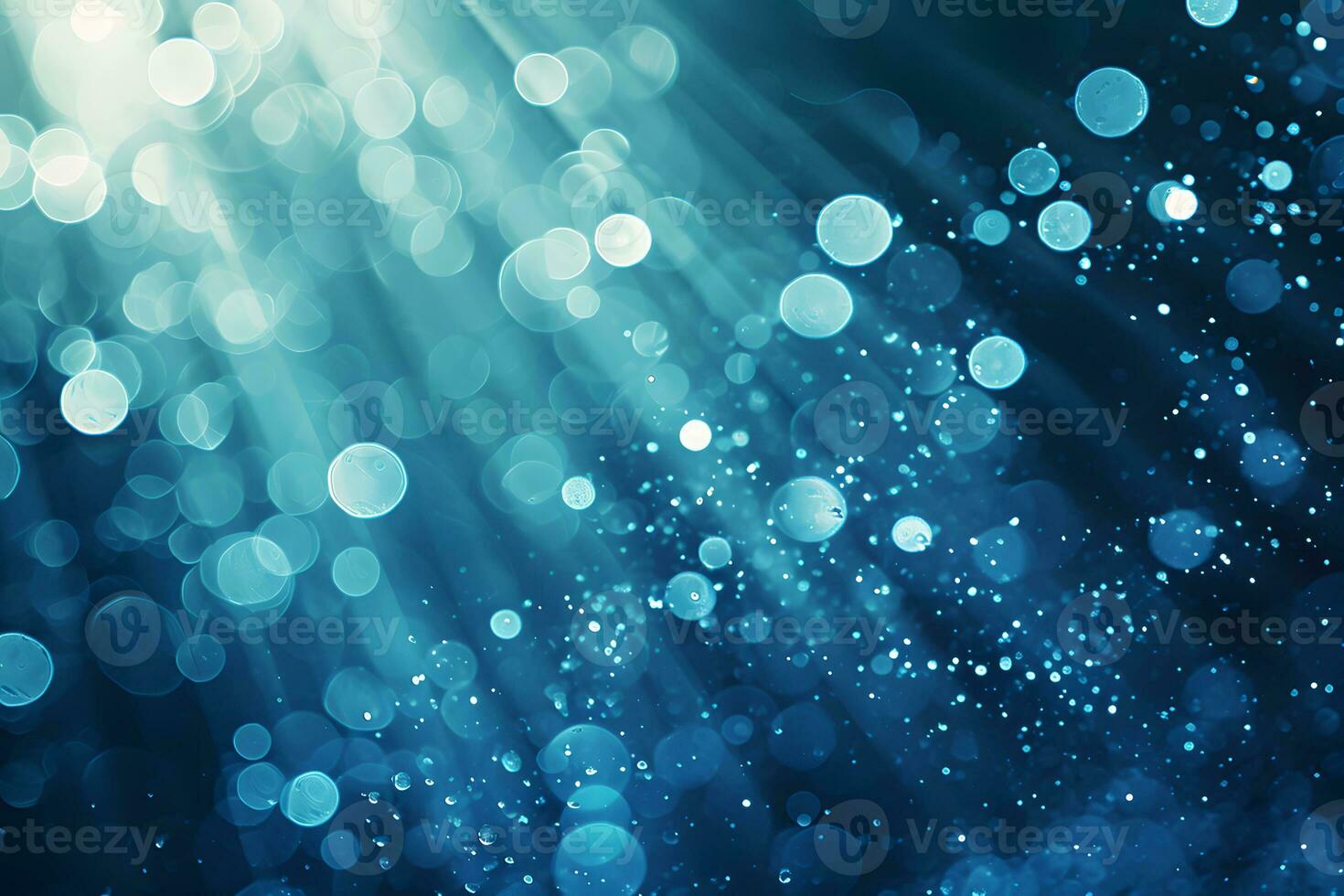 AI generated abstract blue background with bokeh defocused lights and stars photo