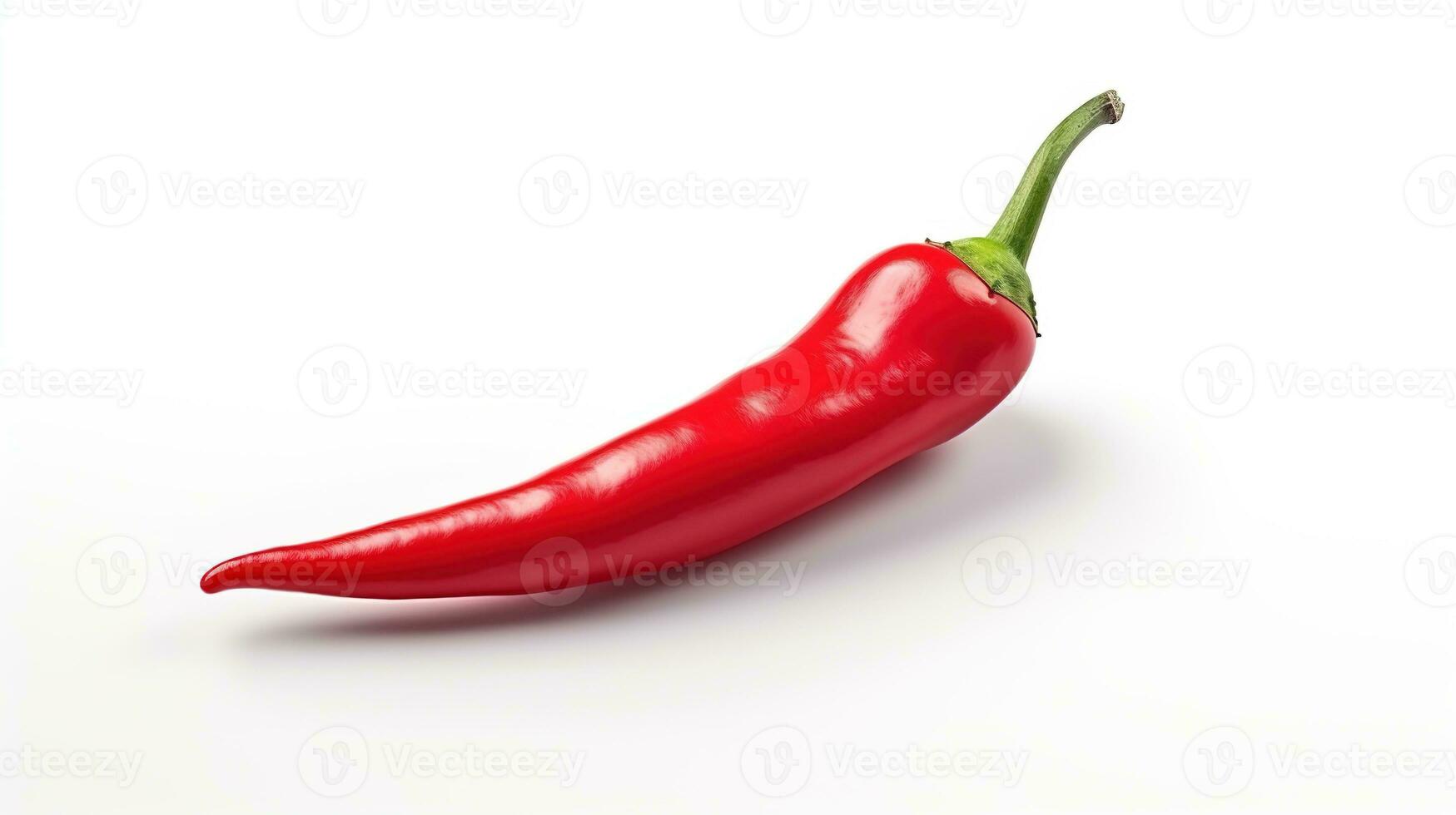 AI generated Red Hot Chili Pepper on White Background. Vegetable, Vegetarian, Cook, Spice, Spicy photo