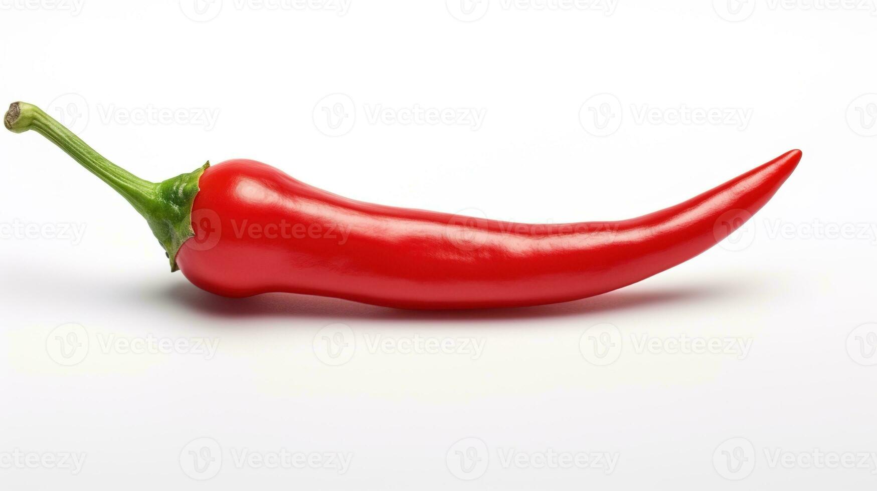 AI generated Red Hot Chili Pepper on White Background. Vegetable, Vegetarian, Cook, Spice, Spicy photo