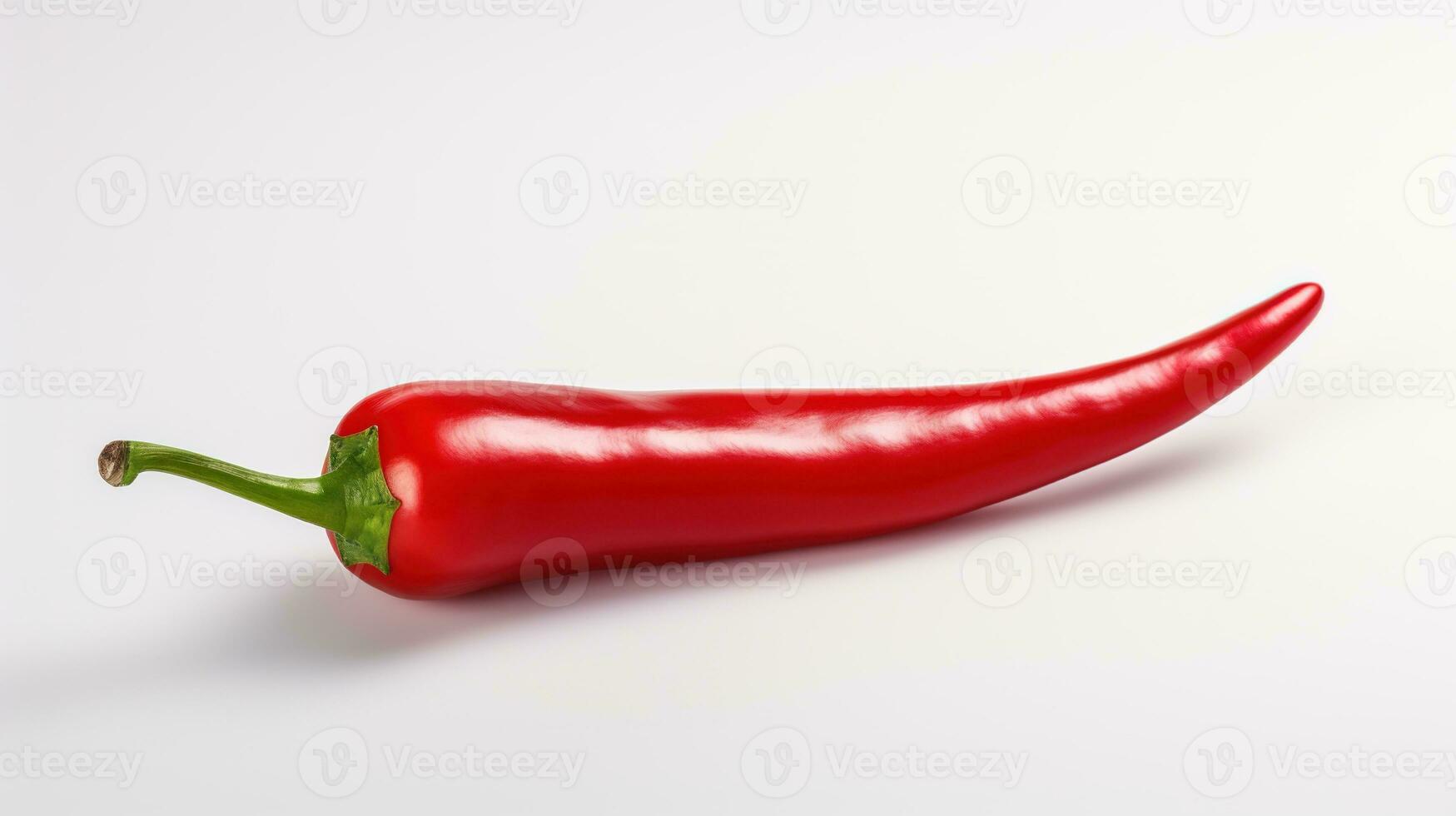 AI generated Red Hot Chili Pepper on White Background. Vegetable, Vegetarian, Cook, Spice, Spicy photo