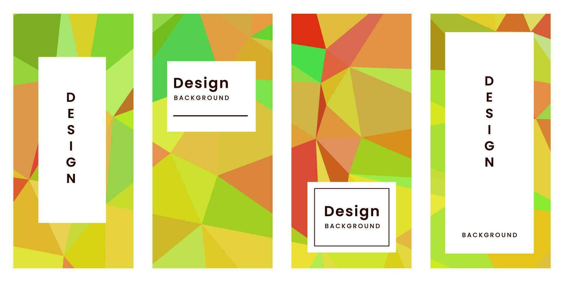 set of brochures with abstract geometric yellow colorful vibrant background vector