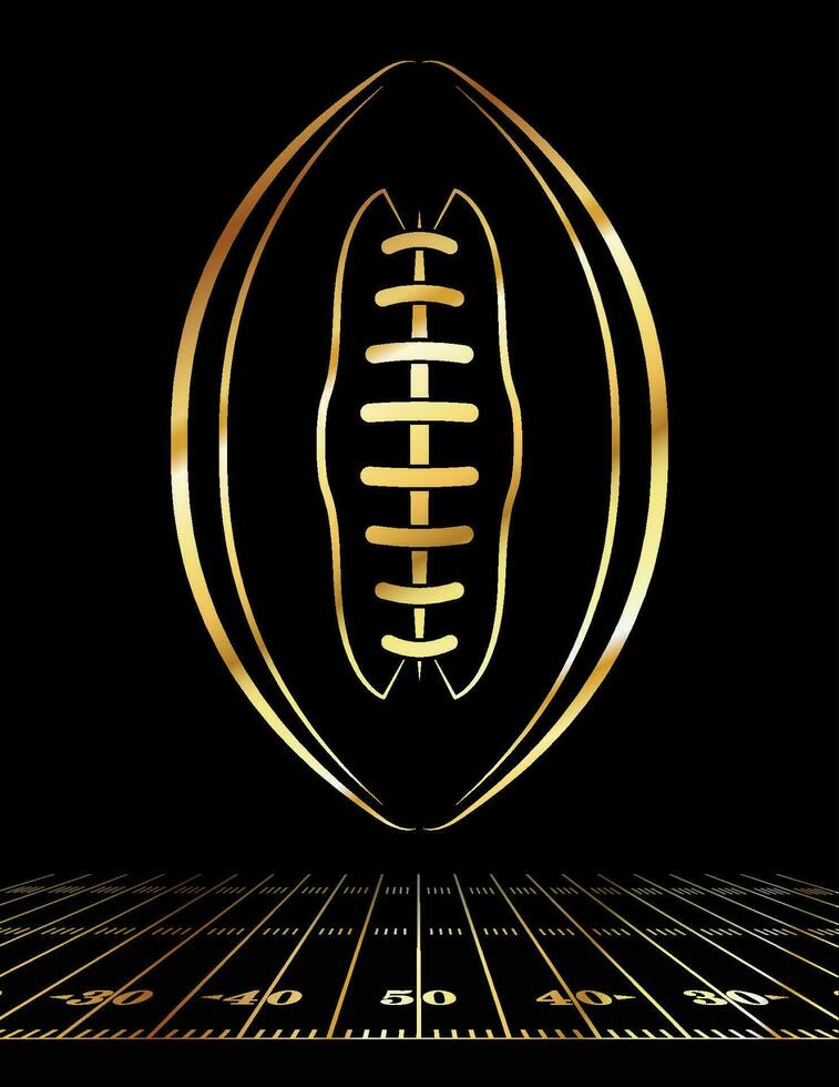 American Football Golden Icon Illustration vector