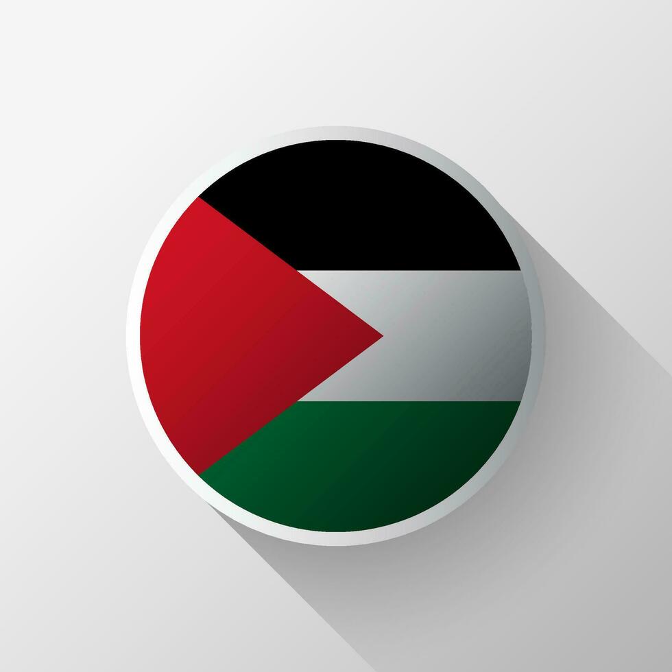 Creative Palestine Flag Circle Badge vector