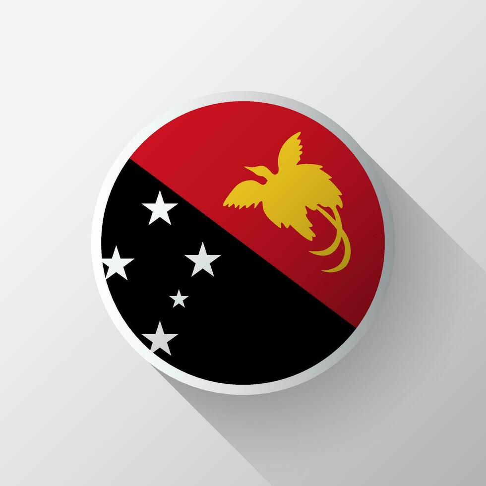 Creative Papua New Guinea Flag Circle Badge vector