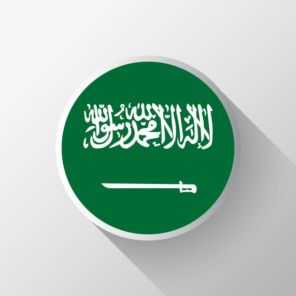 Creative Saudi Arabia Flag Circle Badge vector