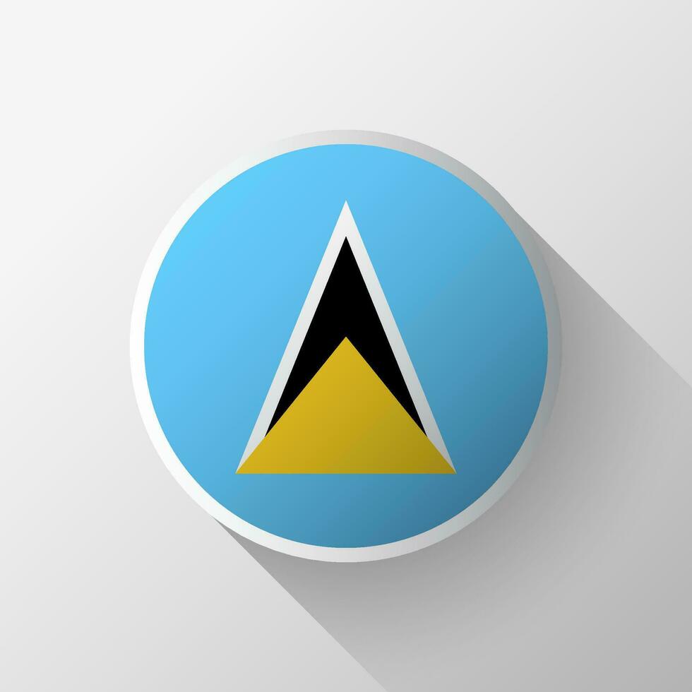 Creative Saint Lucia Flag Circle Badge vector