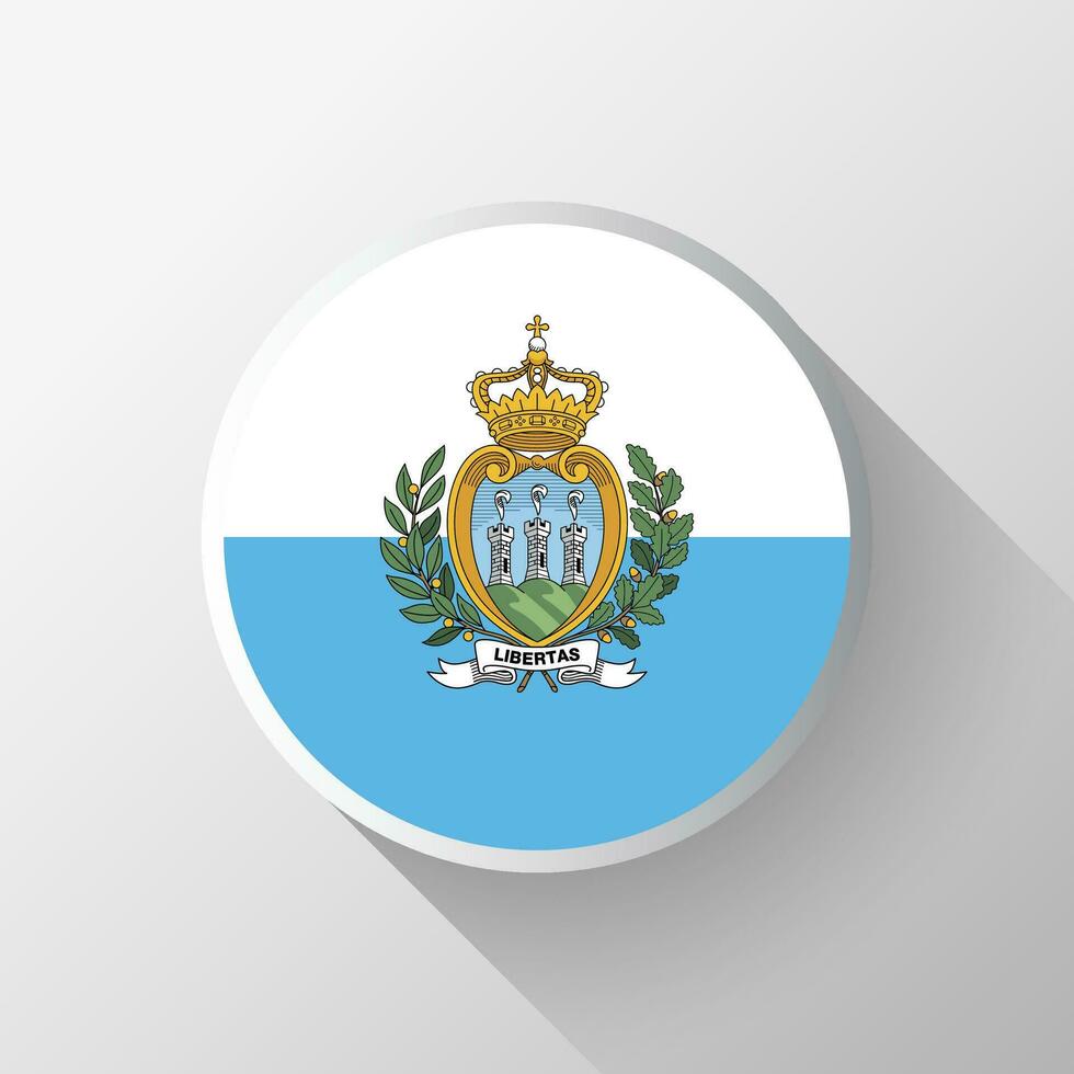 Creative San Marino Flag Circle Badge vector