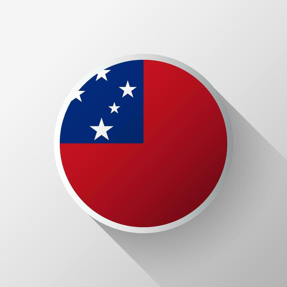 Creative Samoa Flag Circle Badge vector