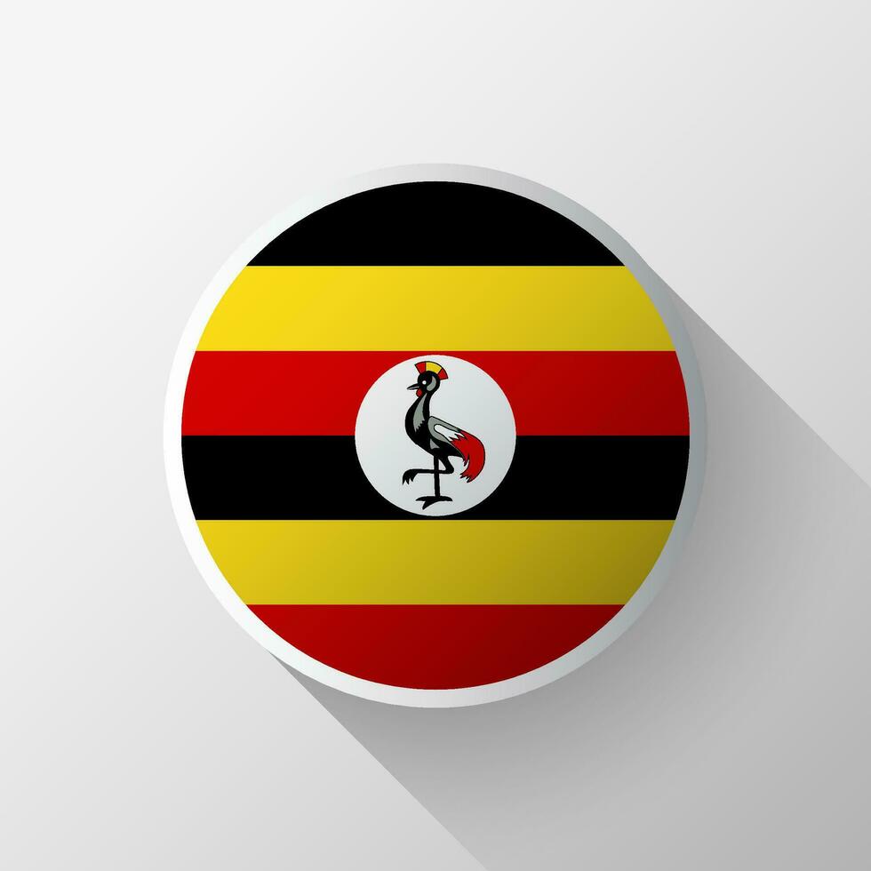 Creative Uganda Flag Circle Badge vector