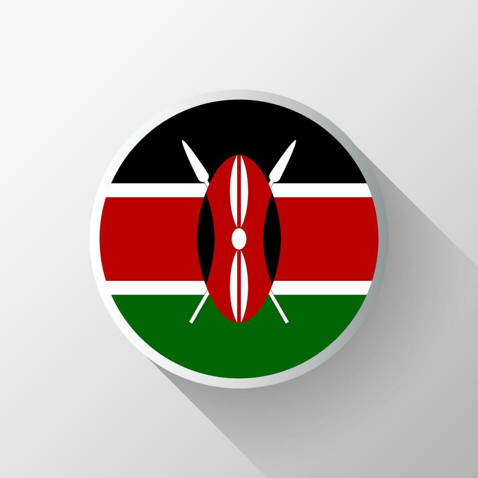 Creative Kenya Flag Circle Badge vector
