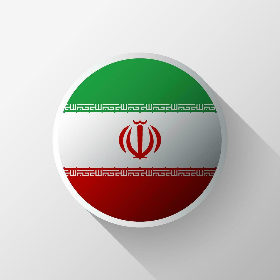 Creative Iran Flag Circle Badge vector