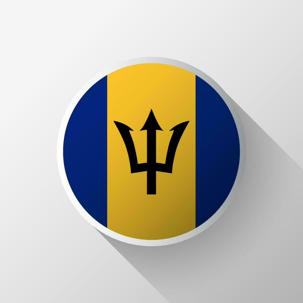 Creative Barbados Flag Circle Badge vector