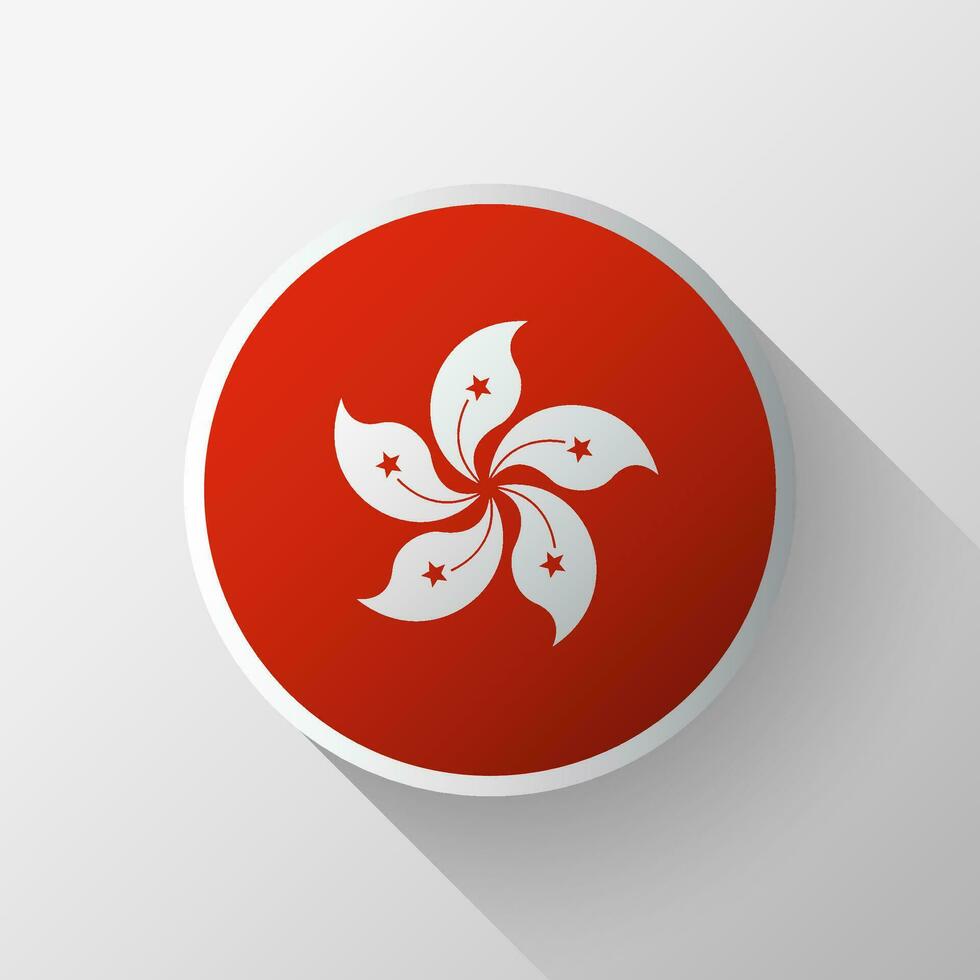 Creative Hong Kong Flag Circle Badge vector