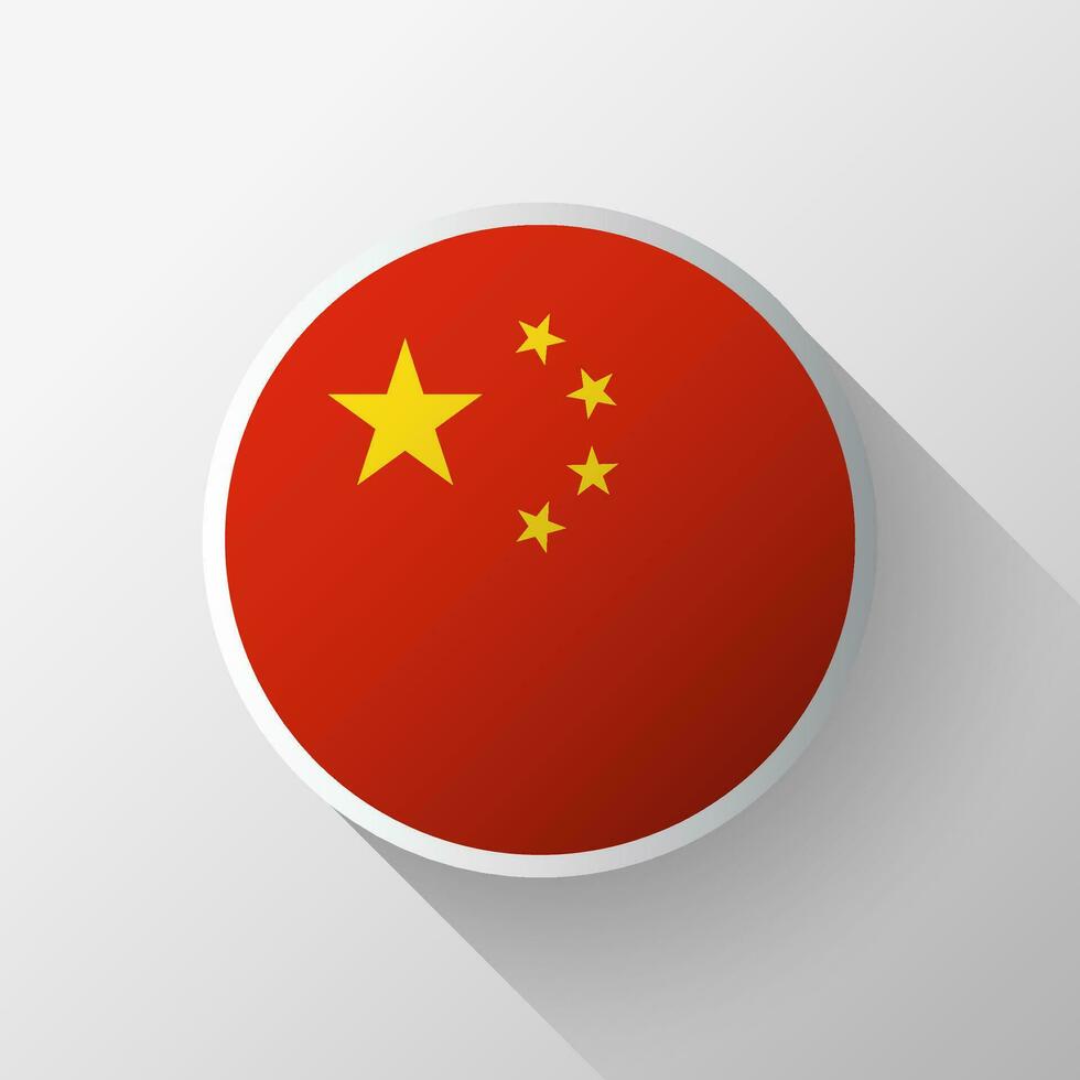 Creative China Flag Circle Badge vector