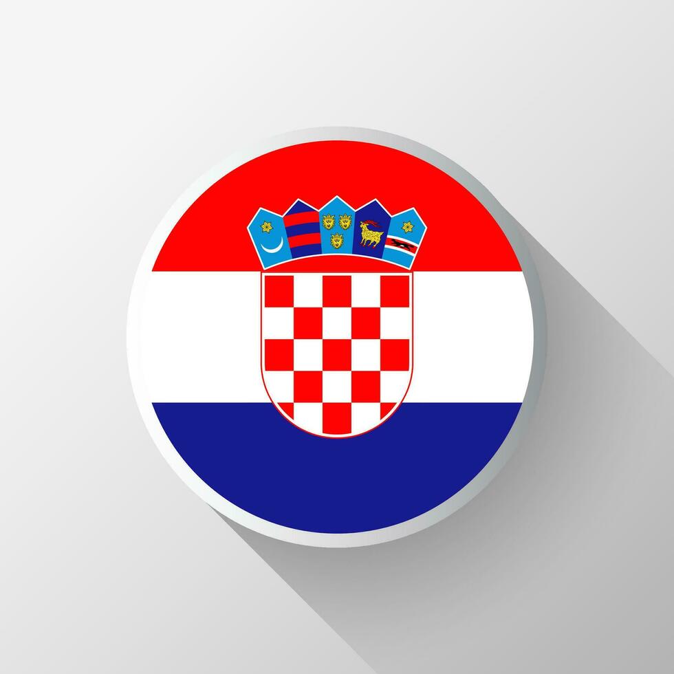 Creative Croatia Flag Circle Badge vector