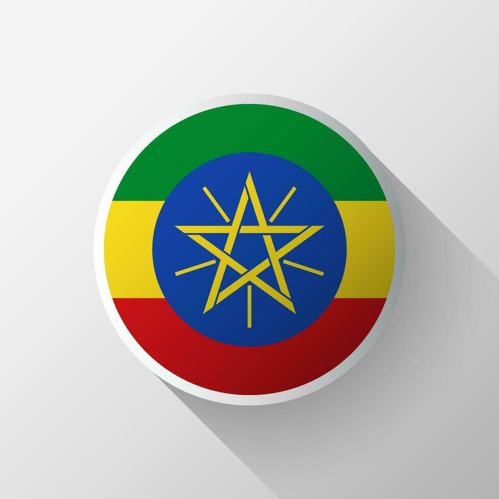 Creative Ethiopia Flag Circle Badge vector