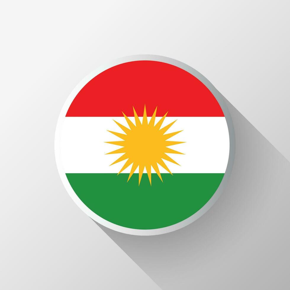 Creative Iraqi Kurdistan Flag Circle Badge vector