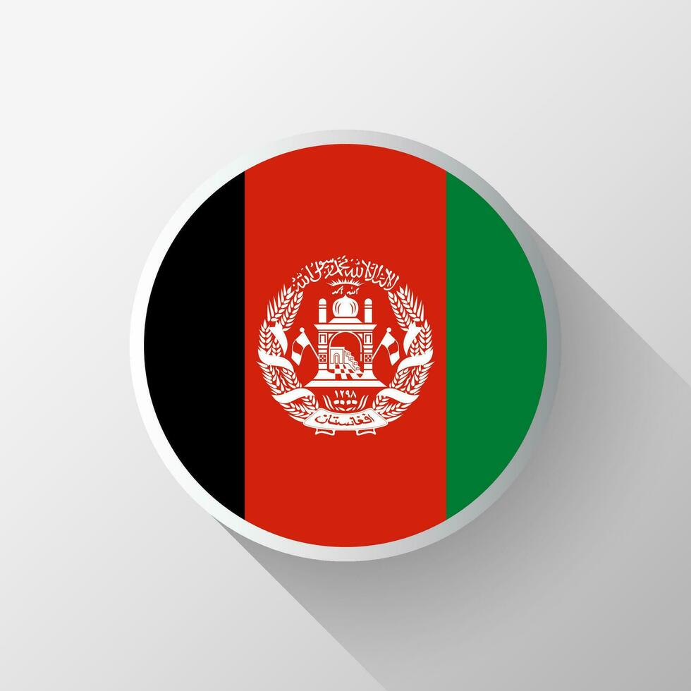 Creative Afghanistan Flag Circle Badge vector
