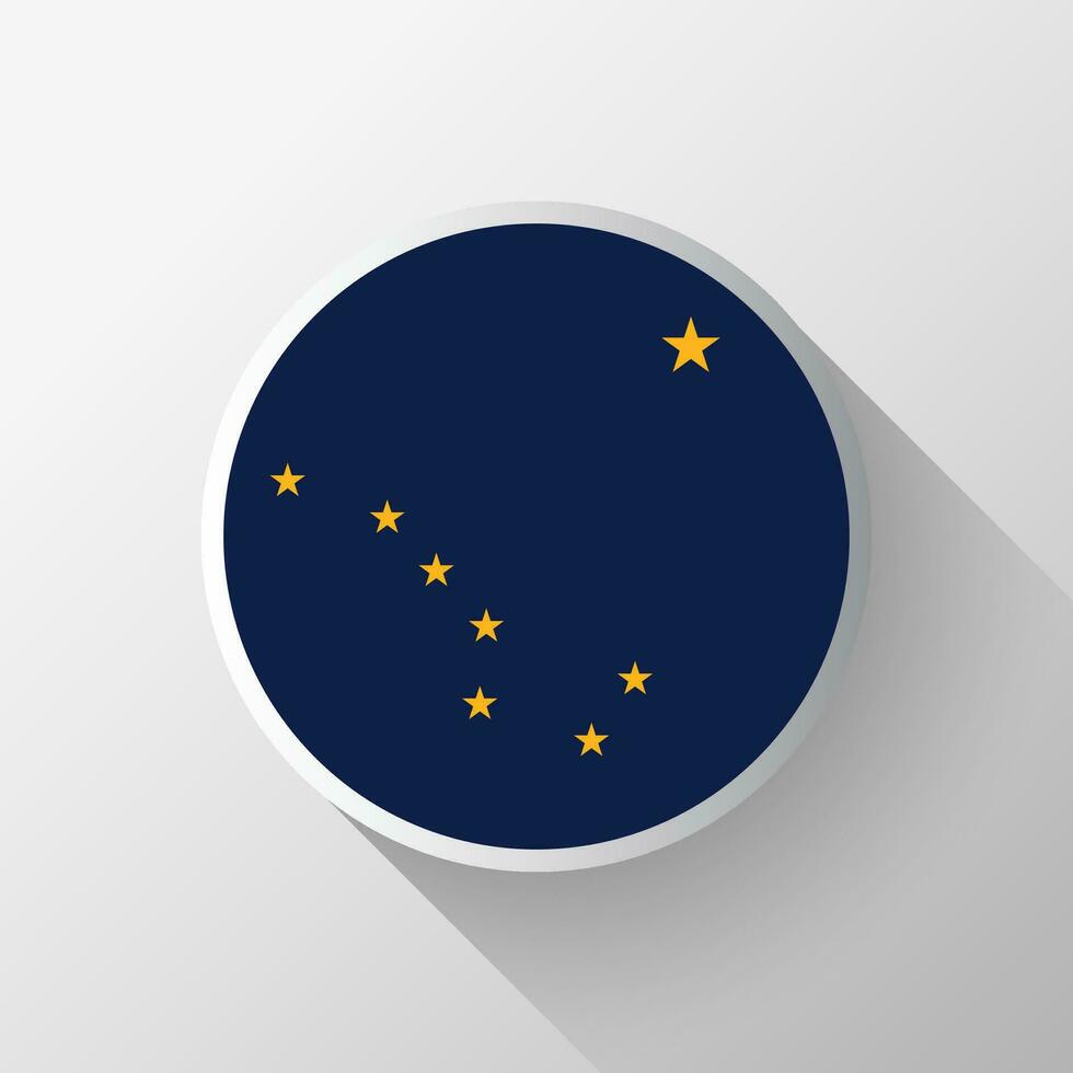 Creative Alaska Flag Circle Badge vector