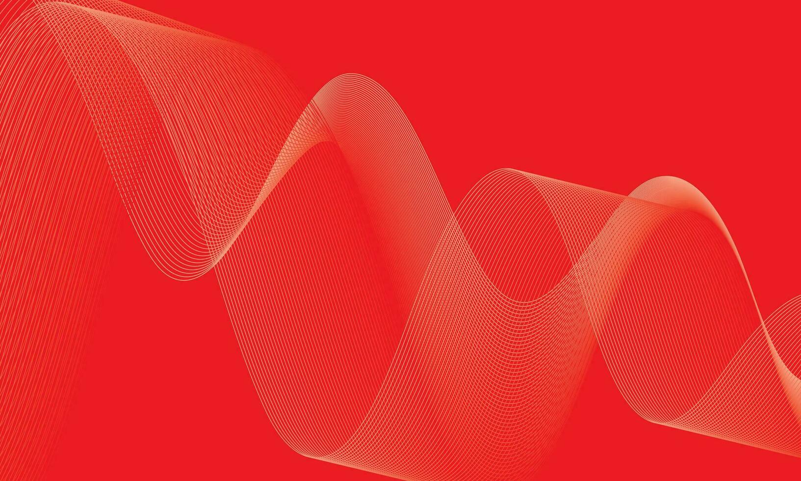 simple abstract wavy air line pattern art work on red color background vector