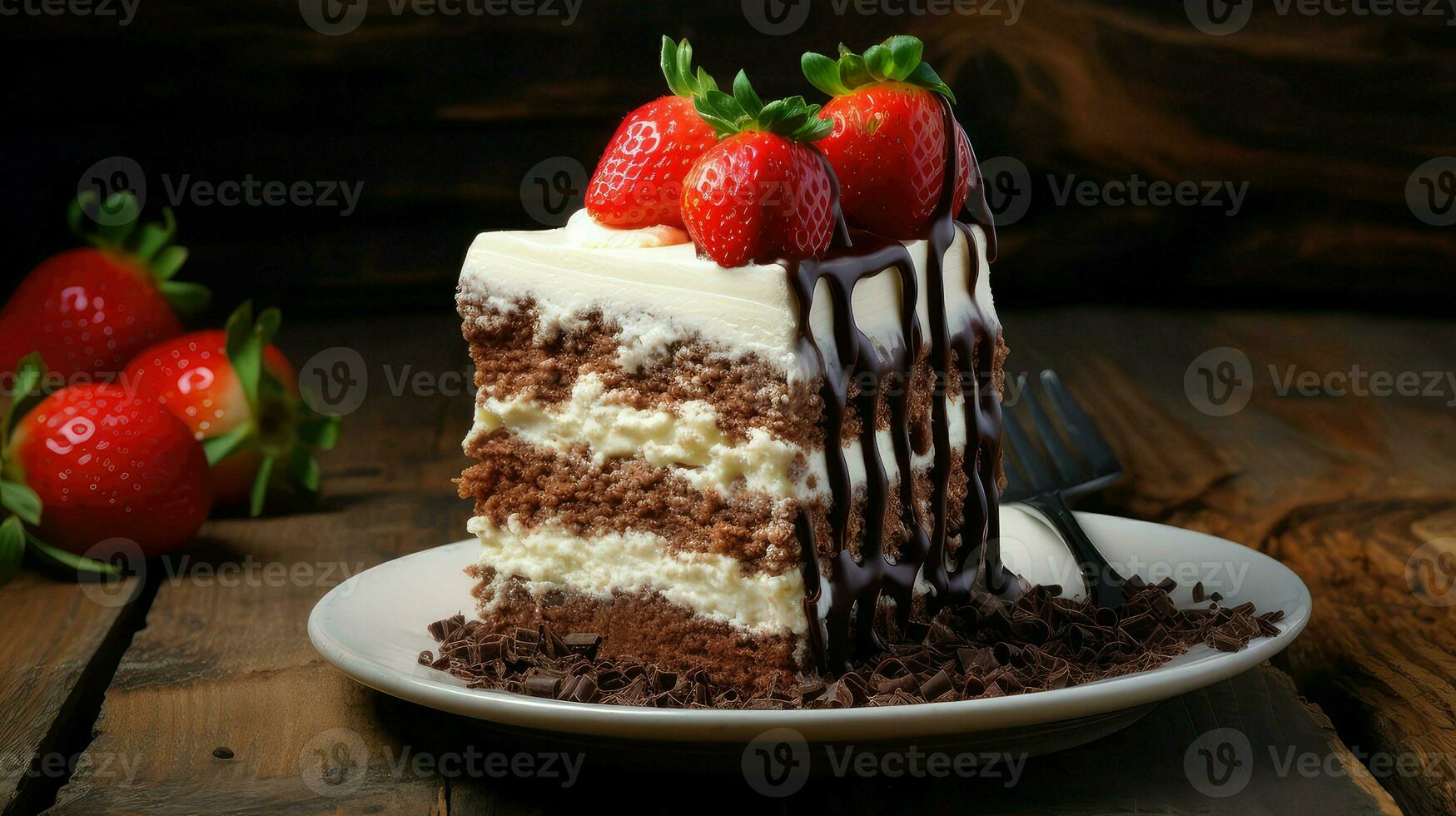 AI generated dessert slice cake food photo