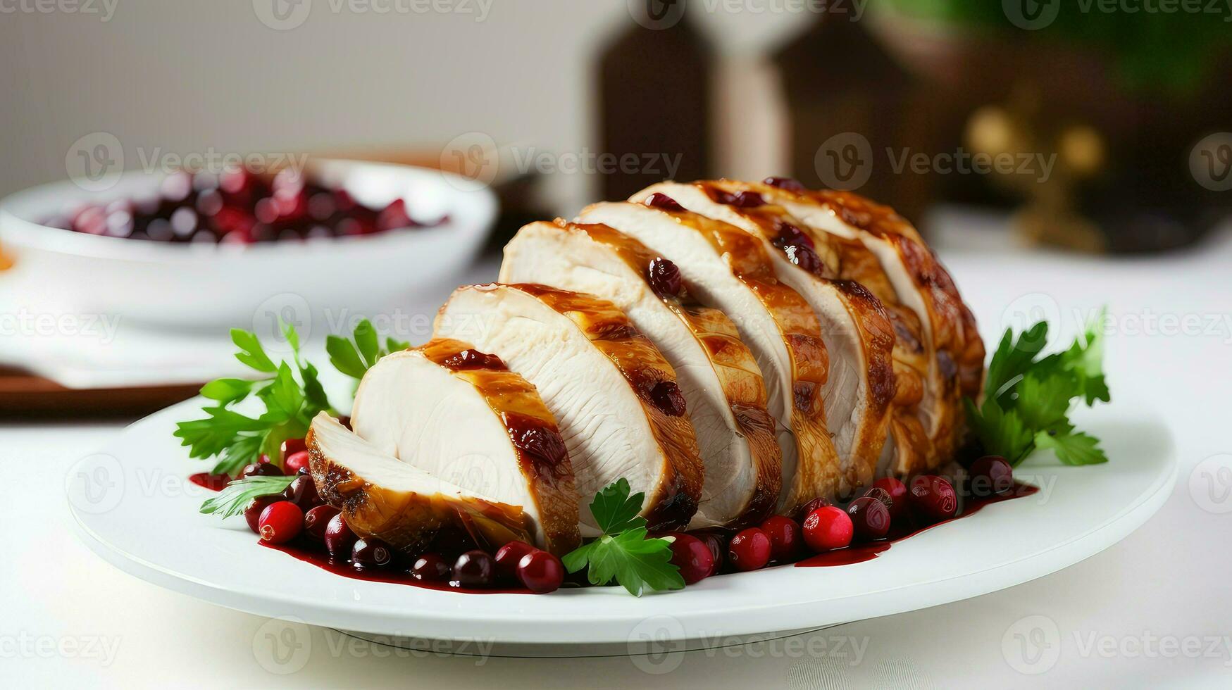 ai generado ahumado cocido Turquía comida foto