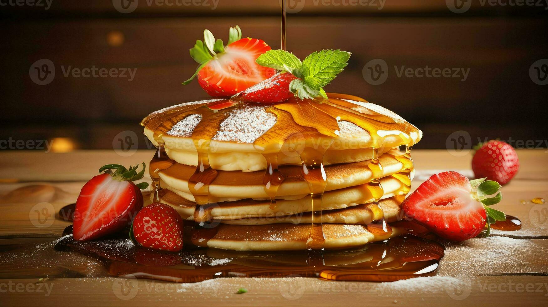 AI generated stack fresh pancake food photo