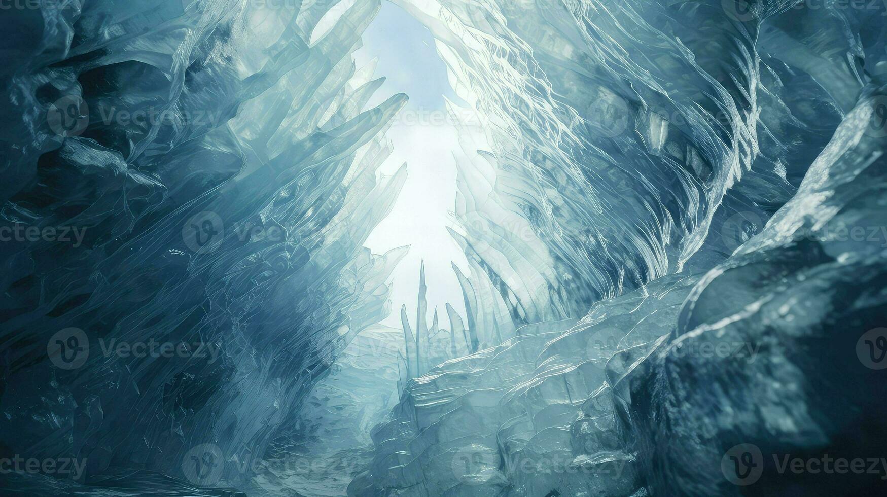 AI generated snow ice cave landscape photo