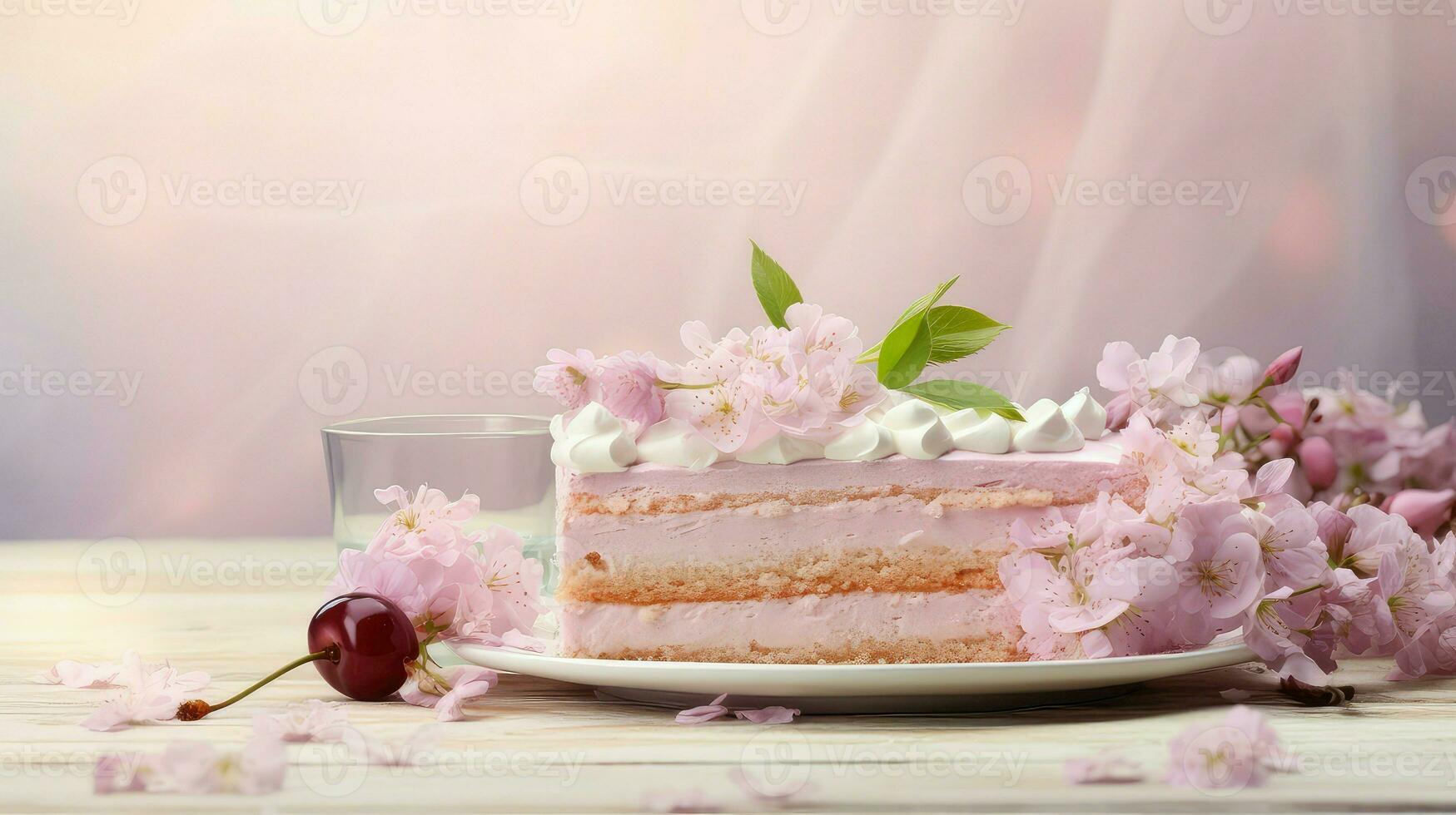 AI generated frosting horizontal cake food photo